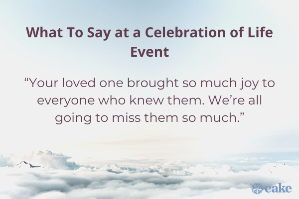 What to say at a celebration of life